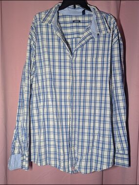 IZOD Plaid Long-Sleeve Button-Down Shirt 4XL